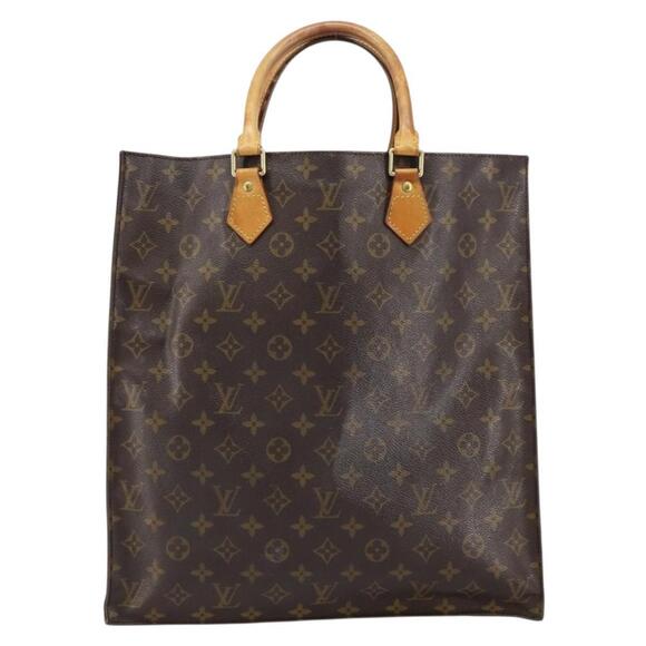 LOUIS VUITTON Monogram Sac Plat Hand Bag M51140 LV Auth...